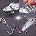Sougayilang Fishing Lures Blade Baits Spoon Hard Lure with Feather Two Treble Hooks 3D Eyes for Saltwater Freshwater Fishing
