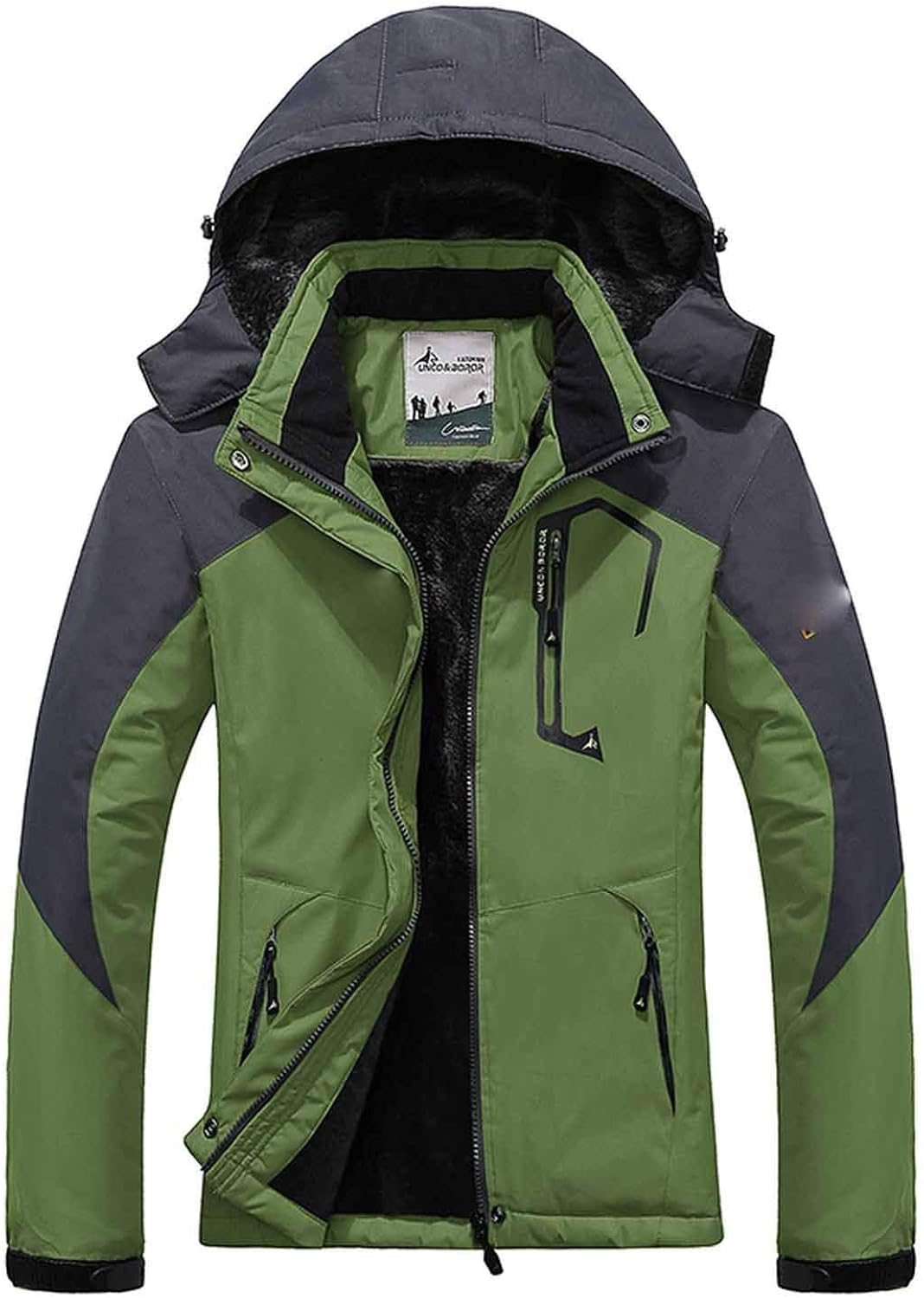green velvet hooded coat