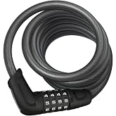 Abus 6 Series Combo Coil Cable Lock, Black, 185cm/12mm | Black