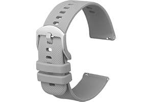 Anbeer Silicone Watch Band 16mm 18mm 20mm 22mm 24mm 19mm 21mm Quick Release Rubber Watch Straps for Men Women,Stainless Steel Buckle