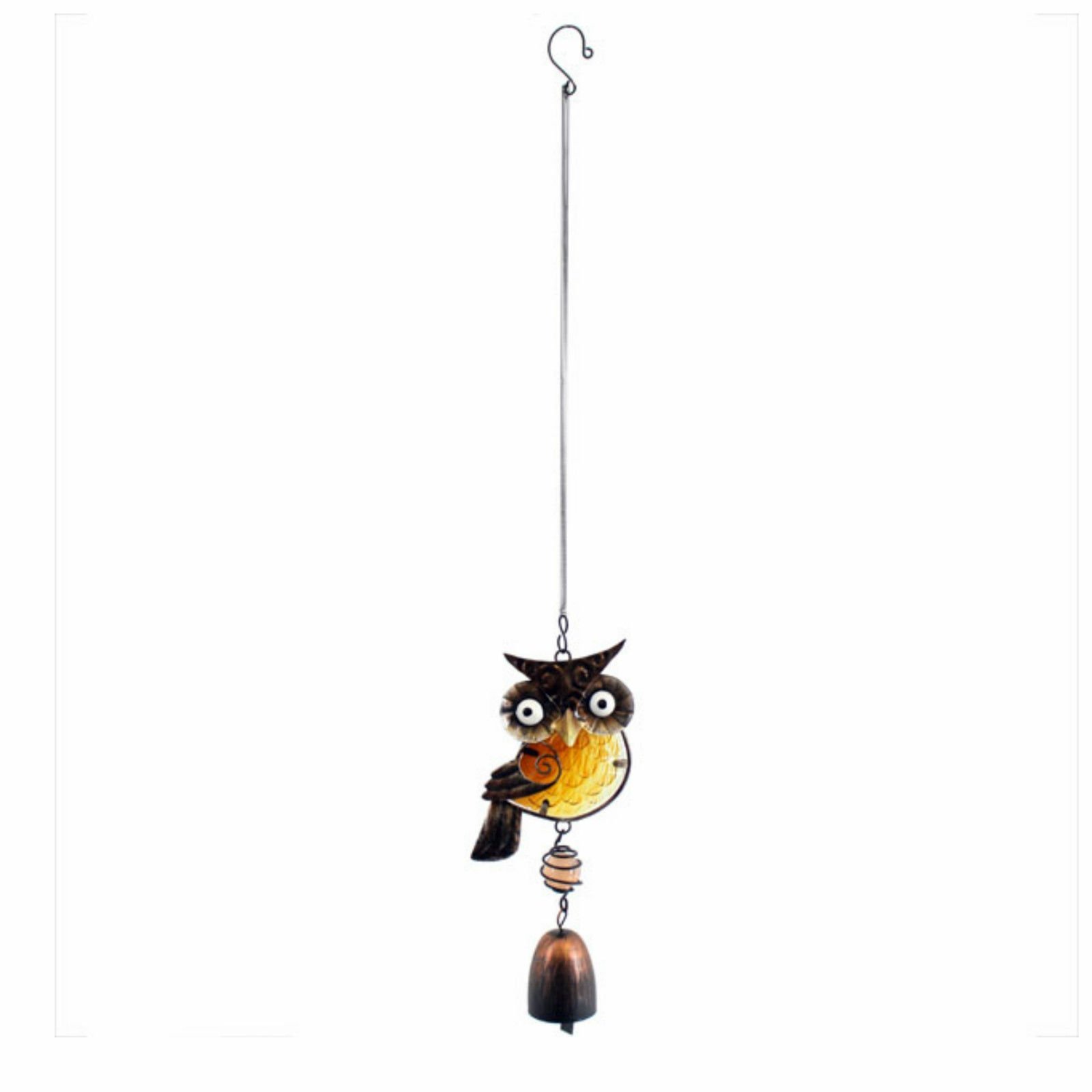 Multicolor Metal Owl Dangly Wind Chime - 57cm x 13cm (1 Pc Unique Eye-Catching Design - Perfect for Home & Office Decor