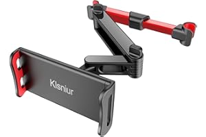 Klsniur Car Headrest Mount, Tablet Headrest Holder, Car Backseat Seat Mount Holder Universal 360° Rotating Adjustable for All 6"-10.5" Tablet iPad iPad Air iPad Mini,Samsung(Red)