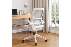 WXJHL Home Office Chair Ergonomic Breathable Mesh Chair High Back with Adjustable Height Swivel with Flip-Up Arms and Lumbar Support