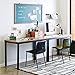 Need Computer Desk, 47 inch Home Office Desk, Modern Simple Style Home Office Gaming Desk, Basic Writing Table for Study Student, Black Metal Frame, Teak