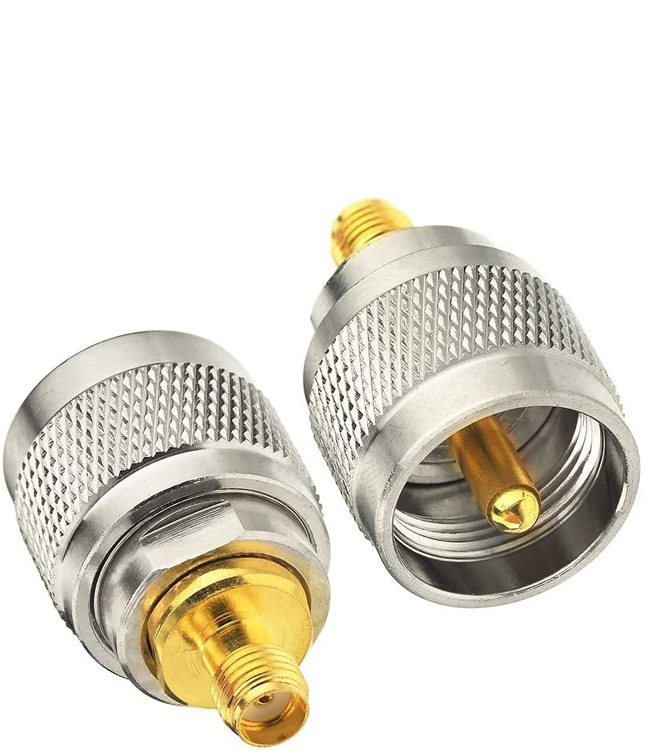 Wvzong 2 Pack SO239 to SMA Adapter, UHF Male (PL-259) to SMA Female Connector, 50 Ohm RF Coaxial Antenna Adapter for WiFi, Wireless LAN, CB Radio, DAB, Coaxial Cable Extensions — image 1