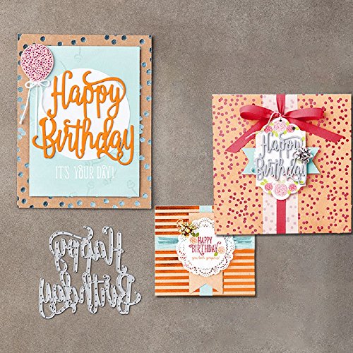 TTLIFE Happy Birthday Die Cutting Dies Embossing Stencil Card Decoration Scrapingbook DIY Crafts