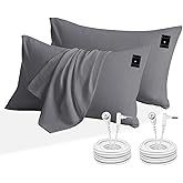 2PCS 20"*30"Grounding Pillowcase with Grounding Cord, Soft and Comfortable Cotton Grounding Pillow Cover, Reduce Inflammation Sleep Therapy Conductive Pillowcases (Gray)