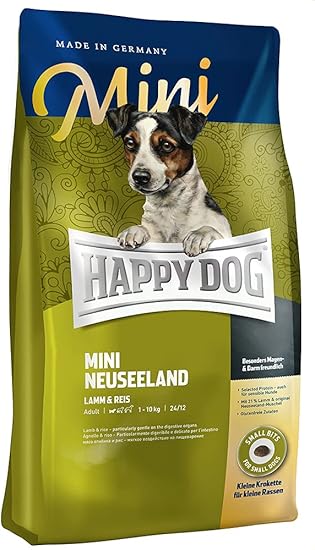 Amazon Co Jp Happy Dog ハッピードッグ ミニ ニュージーランド ラム ライス 消化器ケア 小型犬用 成犬 シニア グルテンフリー 無添加 ヒューマングレード ドイツ製 ドッグフード 1kg ペット用品