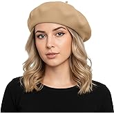 TopTie Wool Beret for Women French Style Artist Hat Solid Color Basque Beanie Cap