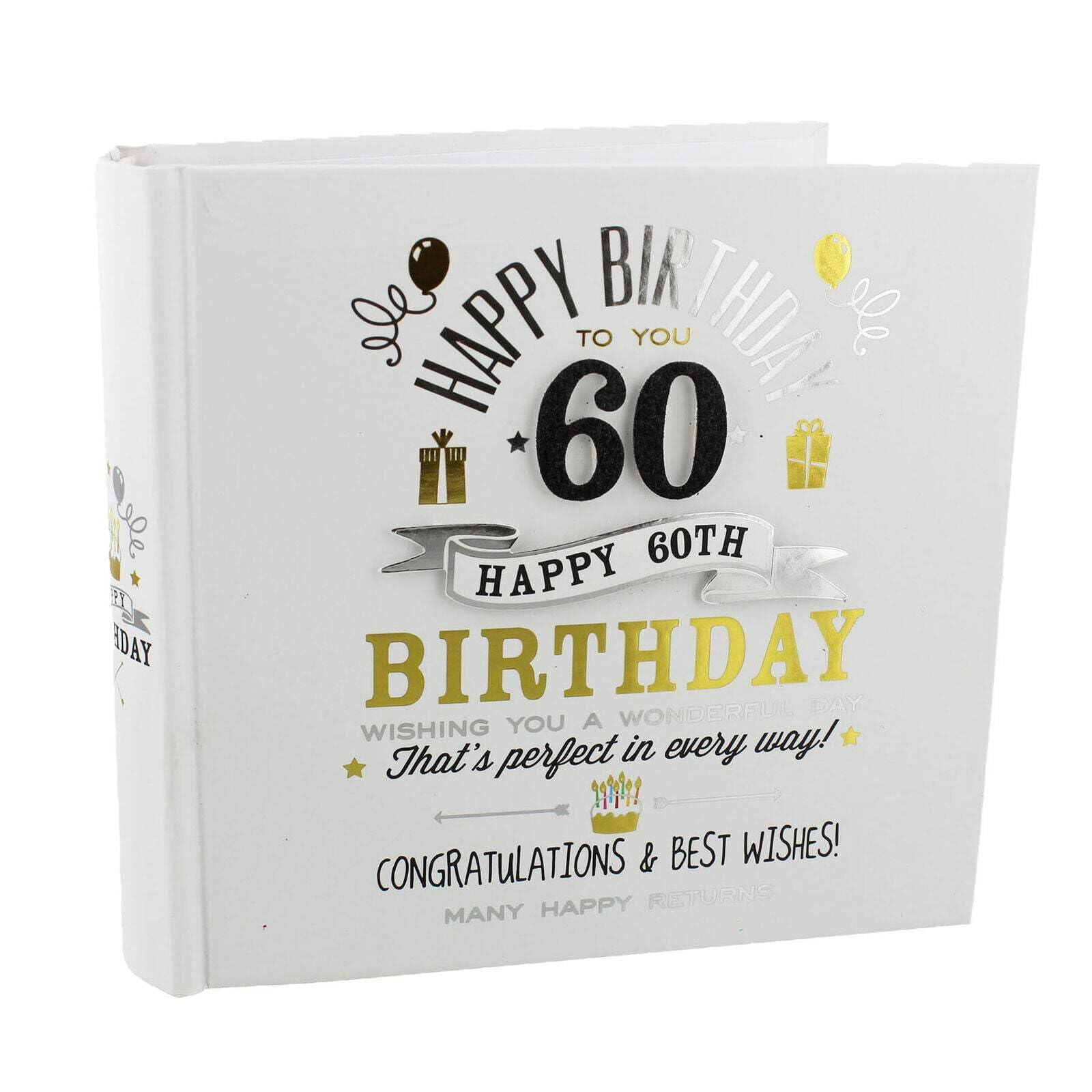 Widdop Bingham Signography 60th Birthday Photo Album 4"x6" Black and Gold Design FL29960