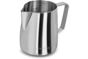 SAIVEINA Milk Frothing Pitcher, 12 Oz Milk Frother Steamer Cup Stainless Steel Espresso Cup