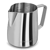 Milk Frothing Pitcher, 12 Oz Milk Frother Steamer
