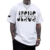 Migxsaf Christian Jesus Faith Shirts for Men God Religious Cross Bible Verse Inspirational Shirt Oversized Graphic Tees Tops