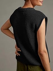 Saodimallsu Womens Sleeveless Crewneck Sweaters