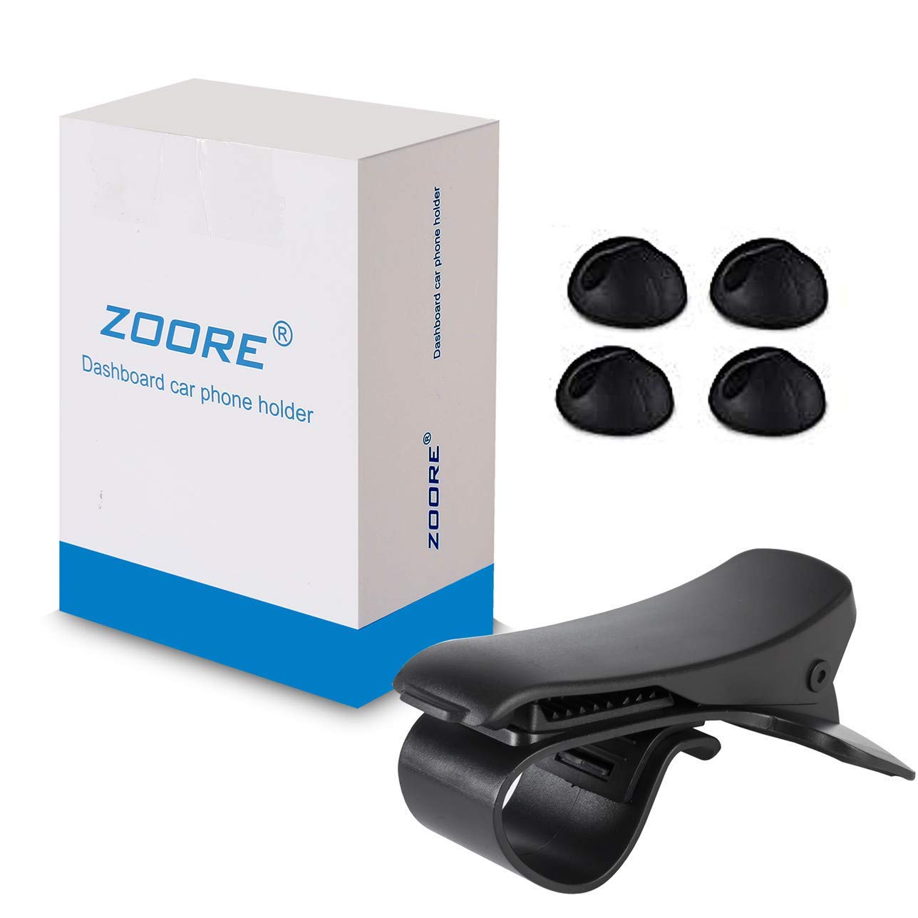 ZOORE Soporte Teléfono Coche para Salpicadero，360 HUD Soporte Móvil Coche GPS， Pinza Fuerte de Base Titular Móvil Vehícul Compatible iPhone 6/6s/5/7/8Plus/X，Huawei, Samsung, HTC LG 3.0\