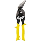 MIDWEST Aviation Snip, Straight Cut Offset, Tin Snips | Made in USA, Glidetech Forged Blades, Pinch-Thru-Point Cuts, Kush'N-Power Grips - MWT-6510S