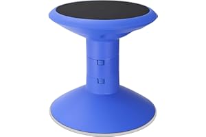 Storex Wiggle Stool – Active Flexible Seating for Classroom and Home Study, Adjustable 12-18 Inch Height, Blue (00301A01C)