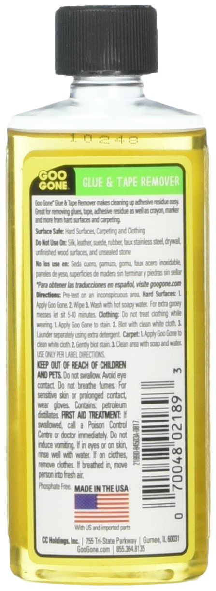 Goo Goo Glue and Tape Adhesive Remover - 4 Ounce - Removes Adhesives Stickers Crayon Glue Tape Gum Window Decals Glitter Labels: Grocery & Gourmet Food