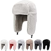 Peicees Winter Hats for Men Womens Fur Hats Russian Ushanka Trapper Hat with Ear Flaps Warmer for Adult