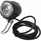 CYTGOUPER Ebike Headlight with Horn, 2 in 1 E Bike Headlight and Horn, 18-100V Universal Voltage Headlight for Bike, 35LUX 3W Electric Bike Front Light with 1.5m Cable(No Switch)