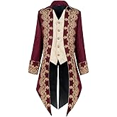 Crubelon Men Steampunk Medieval Jacket Gothic Victorian Frock Coat Uniform