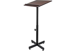 OEF Furnishings Height Adjustable Portable Lectern Stand - Mahogany