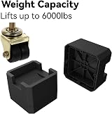 MYMULIKE Heavy Duty Bed Risers Set 1-4 inch 6000 lbs Caster Wheel Support view 6