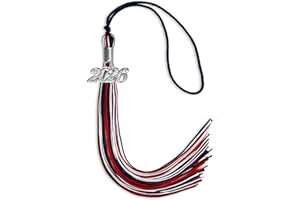 Endea Graduation Mixed Triple Color Tassel with Silver Date Drop