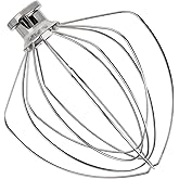 Wire Whip Stainless Steel for KitchenAid 6 Quart Bowl-Lift Stand Mixer, KN256WW 6-Wire Whisk Attachment, Balloon Whisk, Heavy