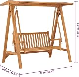 vidaXL Teak Wood Swing Bench Outdoor Garden Patio Furniture Durable view 2