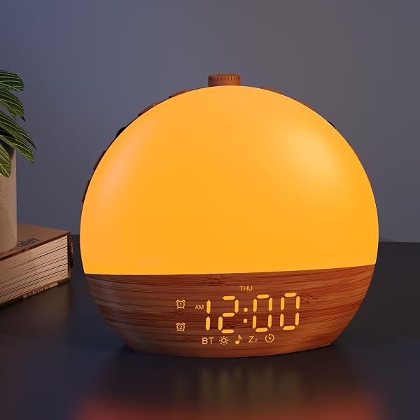 Housbay Sunrise Alarm Clock & White Noise Machine - Gentle Wake Up Light With Nature Sounds