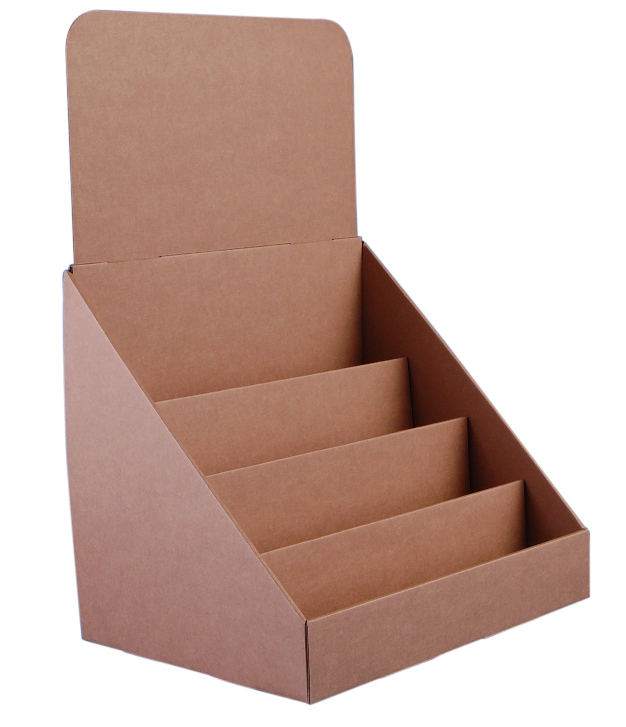 Stand-Store C4T12-Brown Flat Packed, Compact Cardboard Greeting Card Stand, "12 wide"