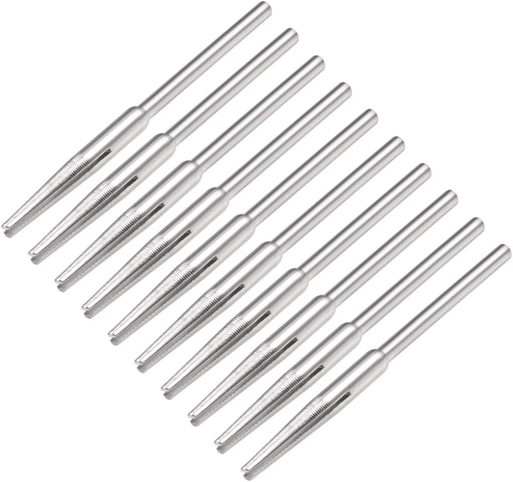 uxcell 2.35mm Shank Split Mandrel Tapered Sandpaper Holder for Abrasive Sanding Disc 10 Pcs