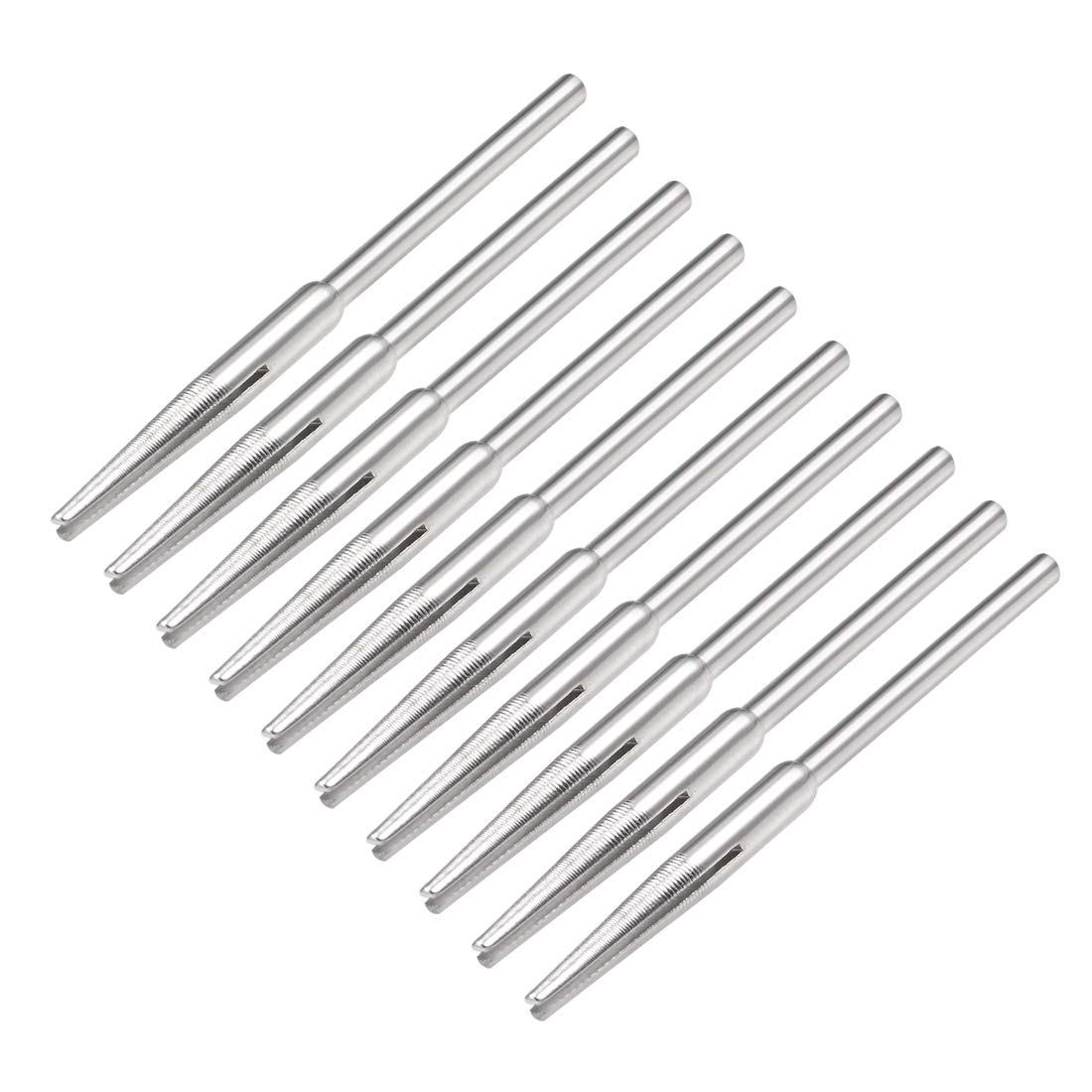 sourcing map 2.35mm Shank Split Mandrel Tapered Sandpaper Holder for Abrasive Sanding Disc 10 Pcs