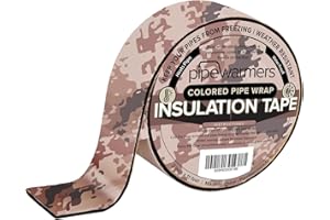 PIPEWARMERS The Original Colored Pipe Insulation Tape by Pipe Warmers-Indoor/Outdoor Use,Weather Resistant,Waterproof Insulation Tape,Keep Pipes Dry+Warm,Prevent Frozen Pipes Self-Adhering(2in X 11ft, Camo Sand)