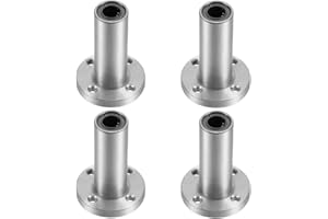 HiPicco Linear Ball Bearings, LM8LUU 8mm Extra Long Round Flange Linear Motion Bushing Double Side Rubber Sealed for 8mm Line