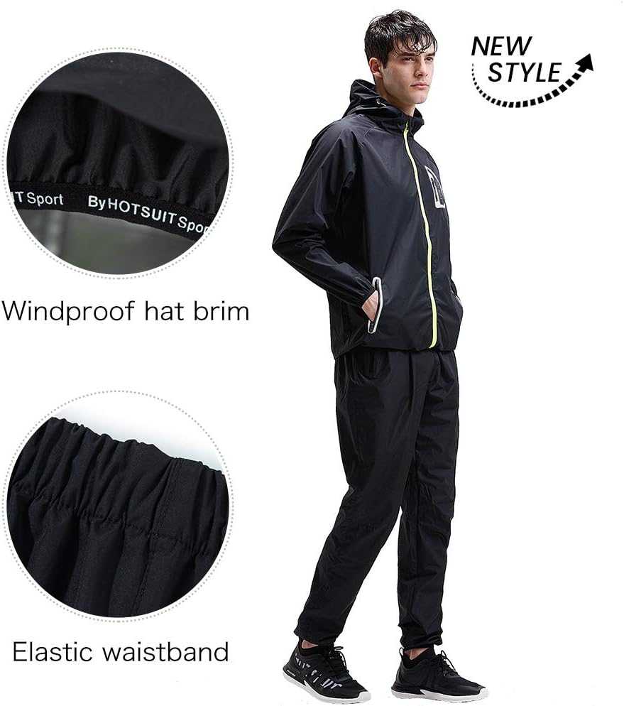 HOTSUIT Sauna Suit Men Anti Rip Boxing Sweat Suits Exercise Workout Jacket : Sports & Outdoors