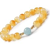 OITUDOBEM Natural Crystal Beaded Bracelet for Women Handmade 8mm Healing Gemstone Stretch Bracelets for Yoga Meditation Stress Relief Jewelry Gifts
