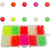 Glow in Dark Plastic Green Fishing Line Beads - Soft Rubber Beads for Freshwater &amp; Saltwater Fishing Rigs