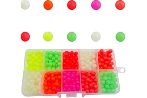 JIATAI FISHING Fishing Beads Glow in Dark Plastic Green Colorful Fishing Line Bead Rubber Soft Beads Freshwater Saltwater for Fishing Rigs