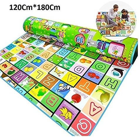 Orpio Kids & Baby Waterproof Soft And Study Double Side Baby Play Crawl Mat For Infant And Toddlers - 120 * 180Cm - Green