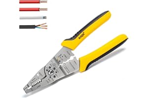 KATA Wire Stripper Tool for Electricians - Professional 8 Inch Wire Stripping Crimping Cutting Plier for 10-22 AWG Electrical Wires - Multipurpose Hand Tool with Non-slip Grip for Cable Strippers