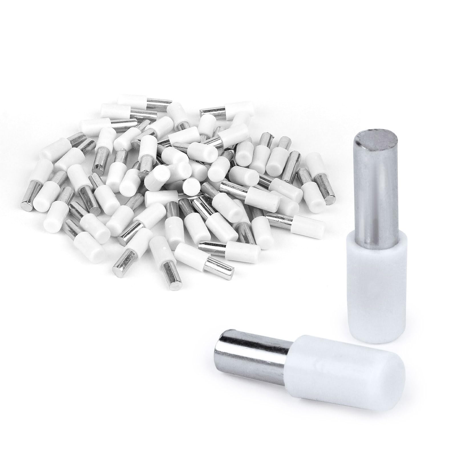 Photo 1 of 100 Pcs Shelf Pins 5mm Diameter 21mm Length | Shelf Support Pegs with Sleeve for Cabinet Furniture Shelves Bracket | Based in USA