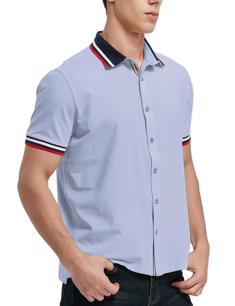 button down polo short sleeve