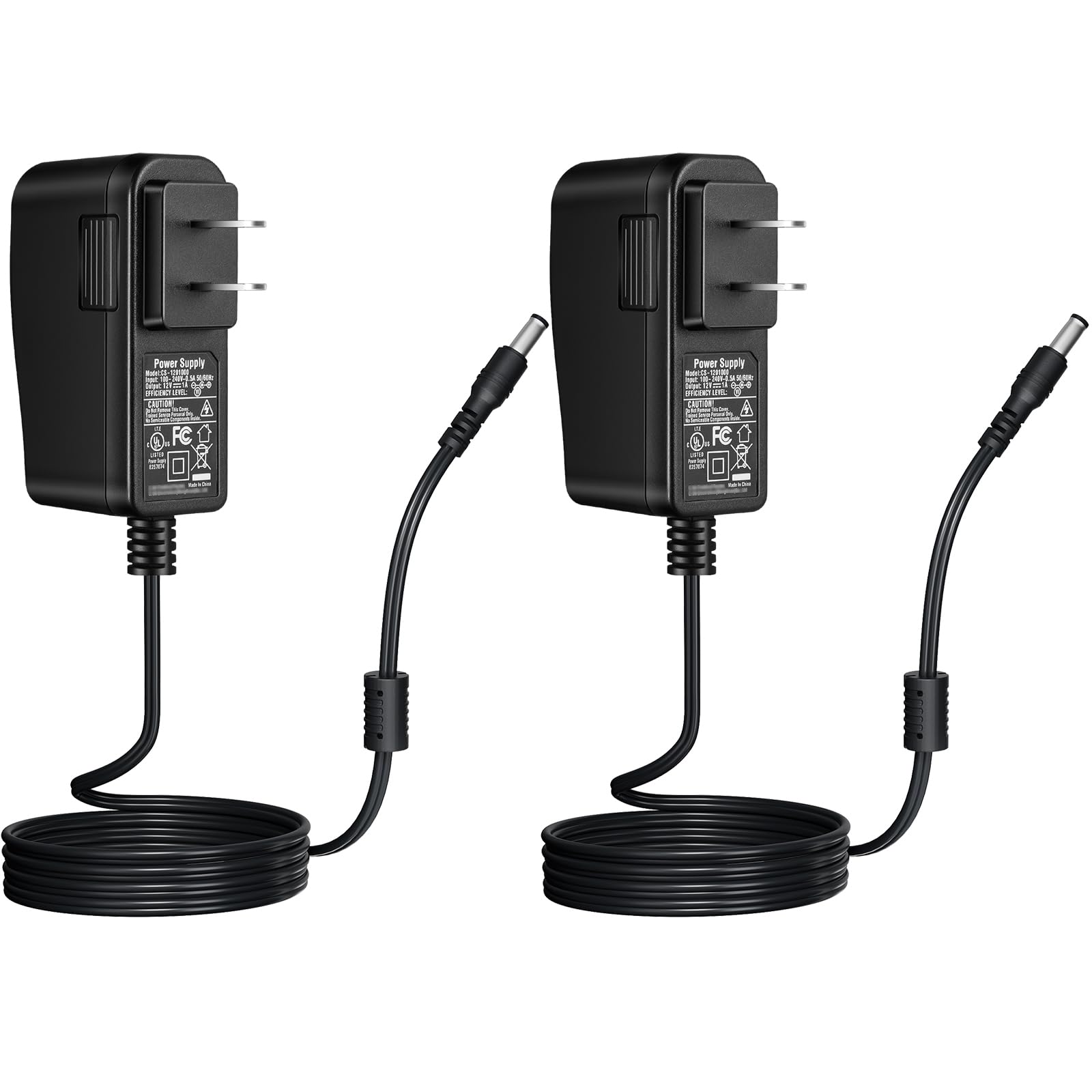 Photo 1 of [UL Listed ] Security-01 2-Pack AC 100-240V to DC 12V 1A 12W Power Supply Adapter 5.5mm x 2.1mm, 12 Volt Power Adapter Transformers for CCTV Camera, LED Strip Lights,Speaker