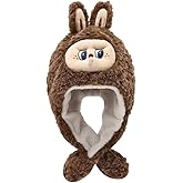 Bunny Plush Hat for Kids Winter Hat Animal Hat with Ear Flaps Soft Warm Hat Kids & Teens - One Size