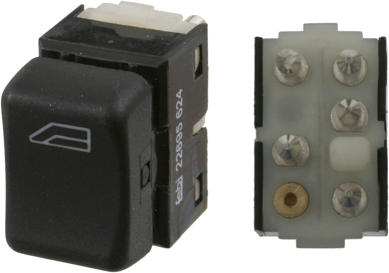 febi bilstein 22695 Rocker Switch for window regulator passenger side, pack of one, Schwarz