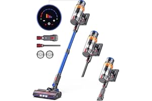 NADALY Cordless Vacuum Cleaner, 550W/45Kpa Stick Vacuum with Touch Screen, MAX 65Mins Runtime Vacuum Cleaner for Home, Anti-Tangle & Auto Mode, Wireless Vacuum for Pet Hair Carpet Hardwood Floor