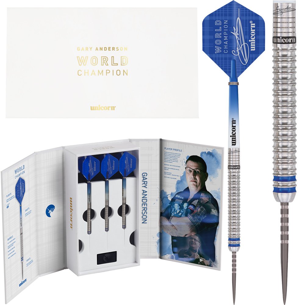 Unicorn World Champion Gary Anderson Steel Tip Darts - Phase 3 Deluxe