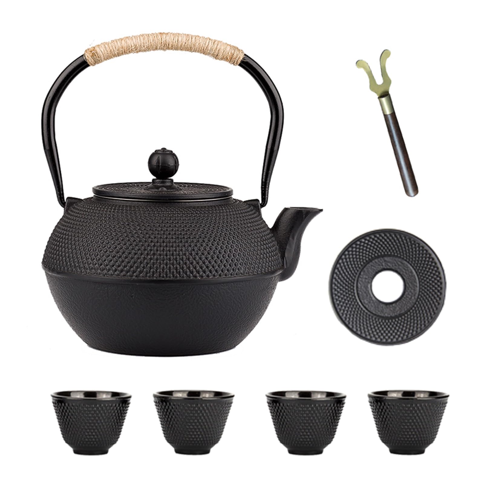 Cast Iron Tea Pot Set, Japanese Tetsubin Tea Kettle